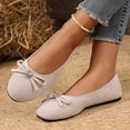 thumbnail image 1 of Domzle Flats for Women Bowknot Round Toe Dress Shoes Dressy Ballet Flats Comfortable Lightweight Slip On Shoes for Office White US-5.5, 1 of 6