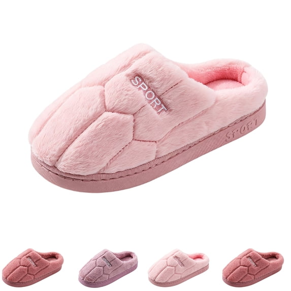 Domzle Fluffy Slippers For Womens Warm Cozy Plush Fuzzy Memory Foam Slippers Slip-on House Slippers Indoor Outdoor Purple