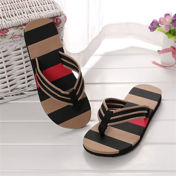 Domzle Funny Non Slip Summer Beach Flip Flops, Comfort Outdoor Flip Flops Beach Vacation Home Slippers Trendy Quick-Dry Slides for Men Black