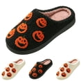 thumbnail image 1 of Domzle Halloween Slippers Pumpkin Slippers for Womens Mens Cute Comfy Bedroom Shoes,Home House Ladies Fuzzy Slipper,indoor Outdoor Memory Foam Slipper Black, 1 of 5