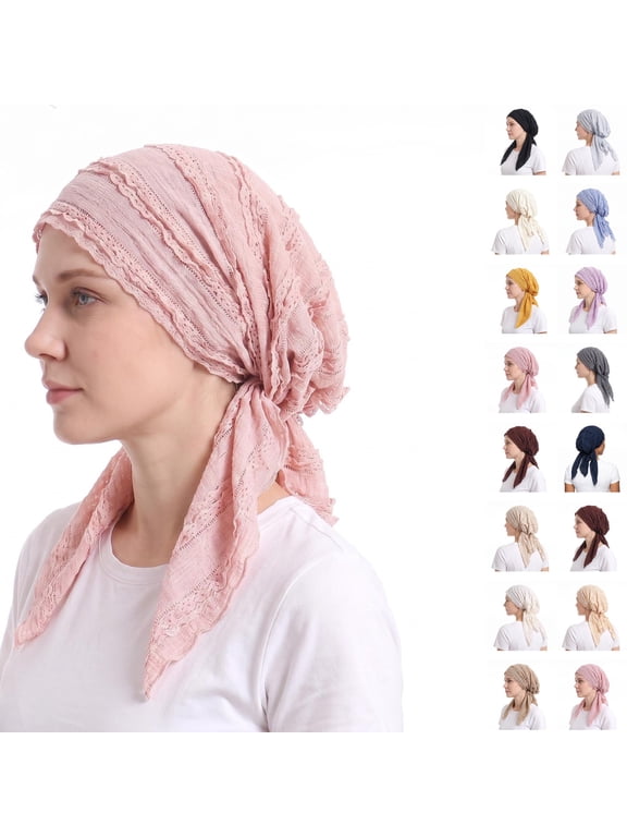 Headwear for Women Elegant Pre-tied Turban Headwrap, Soft Stretchy Caps for Hair Loss, Breathable Headscarf for Daily Wear