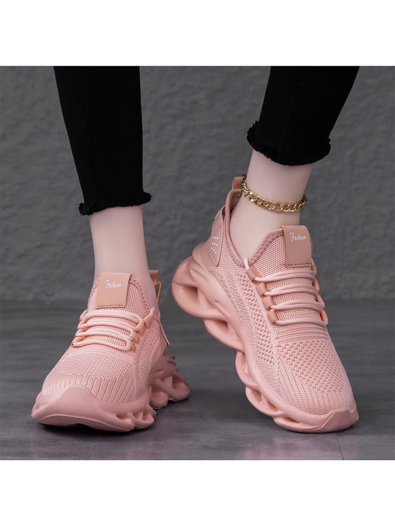 Height Increasing Shoes, Height Increase Shoes with Arch Support, Breathable Mesh Lightweight Athletic Casual Shoes Pink