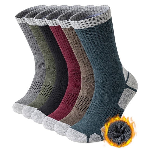 Domzle Hiking Socks, Moisture Wicking Breathable Cushioned Running Socks, Anti-Blister Socks for Men Women Coffee