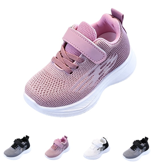 Domzle Kids Shoes Toddler Boys Girls Running Sports Strap Sneakers Children Breathable Casual Tennis Walking Athletic School Non-Slip Lightweight Pink