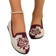 thumbnail image 1 of Domzle Ladies Breathable Mesh Low Cut Flat Shoes Casual Versatile Plus Size Spring Summer Comfortable Wine 40, 1 of 5