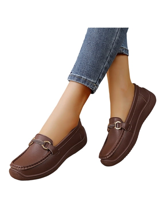 Loafers for Women Business Casual: Dressy Work Flats | Slip On Office Shoes Penny Loafers - Skin Friendly Lining & Soft Insole 2026 Coffee Wide-9