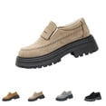 thumbnail image 1 of Domzle Loafers for Womens Dress Shoes Slip on Loafers Platform Business Casual Non-Slip for Daily Office Work Dressy Heeled Chunky Sole Gray, 1 of 7