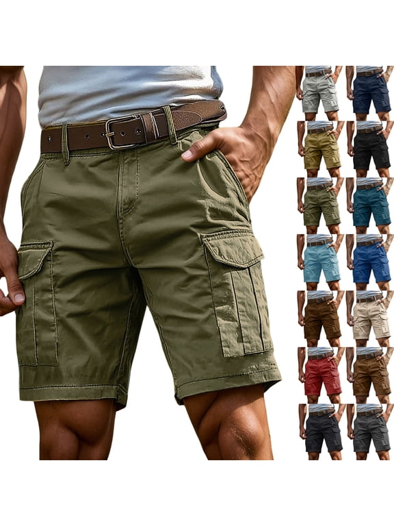 Men Cargo Shorts with Pockets Casual Knee Length Lightweight Shorts Stretch Outdoor Hiking Travel Work Short Pants 2026 Dark Gray M Sweat Shorts