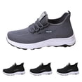 thumbnail image 1 of Domzle Men Wide Width Lightweight Breathable Running Shoes Workout Non Slip Work Arch Support Comfortable Shoe Gray, 1 of 5