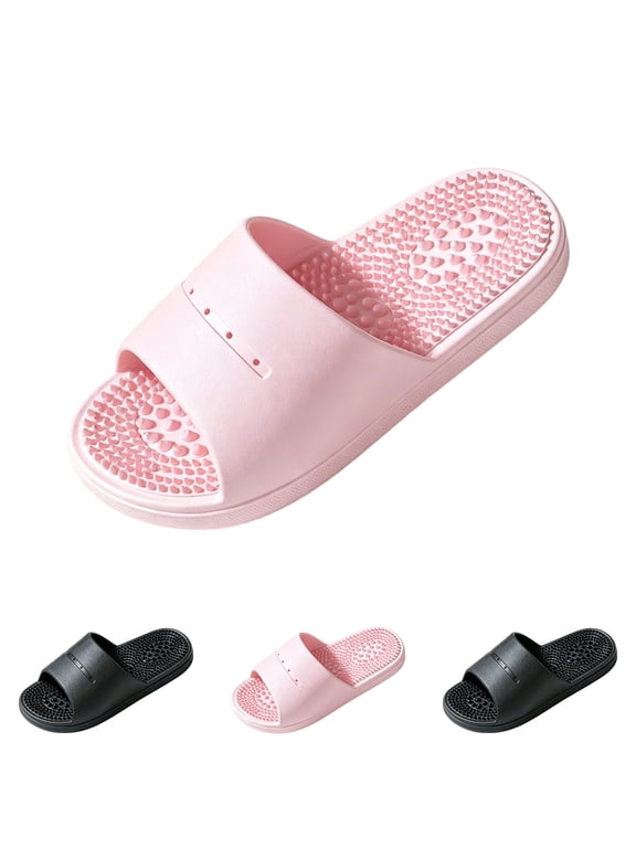 Men & Women Massage Slippers,Outdoor Indoor Home,Summer Bathroom Bathing Foot Massage Sandals,Anti Slip Foot Massage Shoes Pink