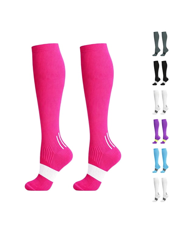 Men's Athletic Run Cushion Over-the-Calf Tube Socks Running, Work and Daily Wear. Hot Pink