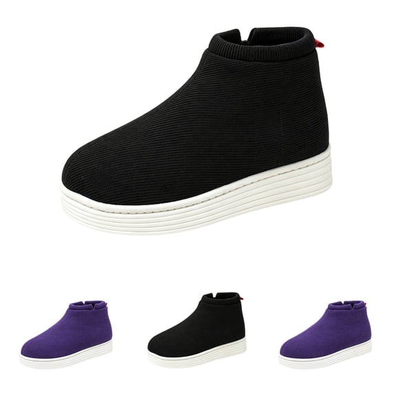Domzle Men's Bootie Slippers Memory Foam Indoor House Slippers Ankle Boot House Shoes - Gifts for Men Casual Shoes with Warm for Outdoor Commute Black