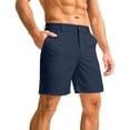 thumbnail image 1 of Domzle Men's Casual Golf Shorts Lightweight Stretch Quick-Dry Shorts for Hiking Work with Pockets Navy L, 1 of 3
