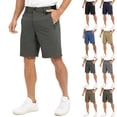 thumbnail image 1 of Domzle Men's Classic Fit Golf Shorts with Pockets Stretch Dress & Casual Business Quick-Dry, Lightweight Comfort Fit Brown 3XL, 1 of 5
