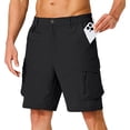 thumbnail image 1 of Domzle Men's Golf Shorts Stretch Dress Quick Dry Casual Flat Front Elastic Waist Shorts for Men with Pockets Black 2XL, 1 of 3