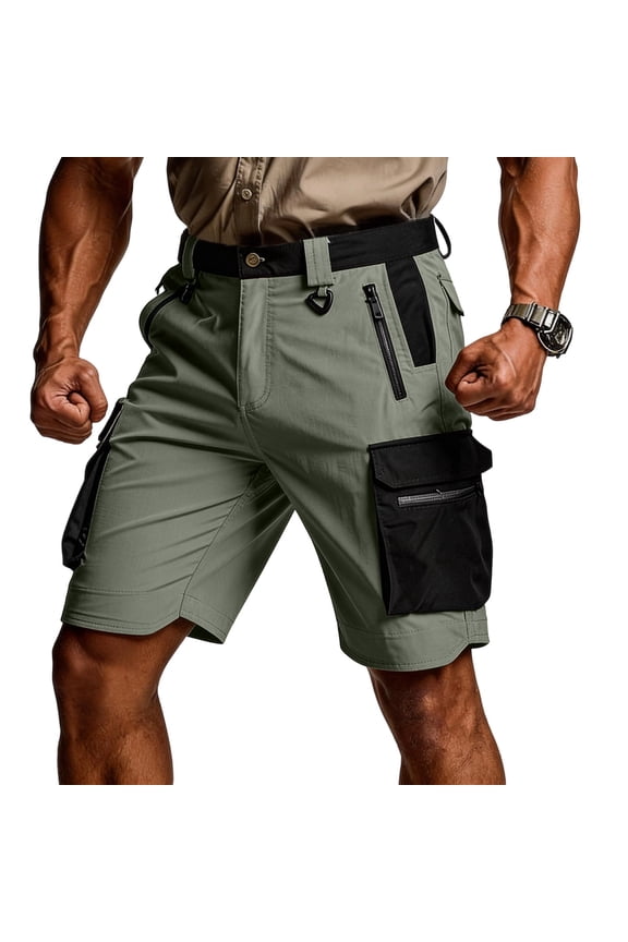 Men's Hiking Shorts Waterproof Tactical Cargo Short Pants Quick Dry Work Shorts with Multi Pockets Green S
