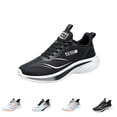 thumbnail image 1 of Domzle Men's Lightweight Running Shoes, Breathable Mesh Athletic Sneakers, Lace Up Cushioned Casual Walking Shoes for Workout Training Black, 1 of 7