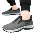 thumbnail image 1 of Domzle Men's Wide Slip-On Hiking Shoes Walking Loafers with Arch Support | Non-Slip Sneakers with Wide Toe Box & Cushioned EVA Midsole for Wide Feet, Flat Feet & Everyday Comfort Gray, 1 of 5