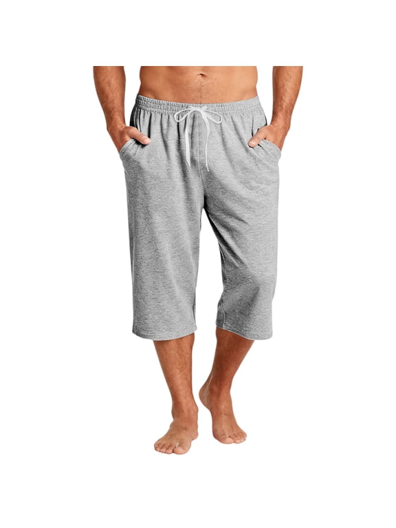 Mens Gym Shorts Carpi Drawstring Baggy Long Athletic Shorts Lightweight Below Knee Exercise SweatShorts with Pockets Gray M Sweat Shorts