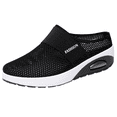 thumbnail image 1 of Domzle Mules for Women 2026 Shoes Slip on Sneakers Knit Flats Lightweight Breathable Comfortable Walking Shoes Black 40, 1 of 7