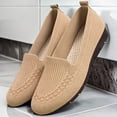 thumbnail image 1 of Domzle Orthopedic Loafers for Women Comfort Slip On Walking Shoes Knit Dressy Comfortable Business Casual Work Flats Shoes Khaki, 1 of 4