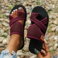 thumbnail image 1 of Domzle Orthopedic Sandals for Women Arch Support Summer Flat Sandals Wide Non Slip Slip on Sneakers Comfortable 2026 Foam Shoes Wine, 1 of 9