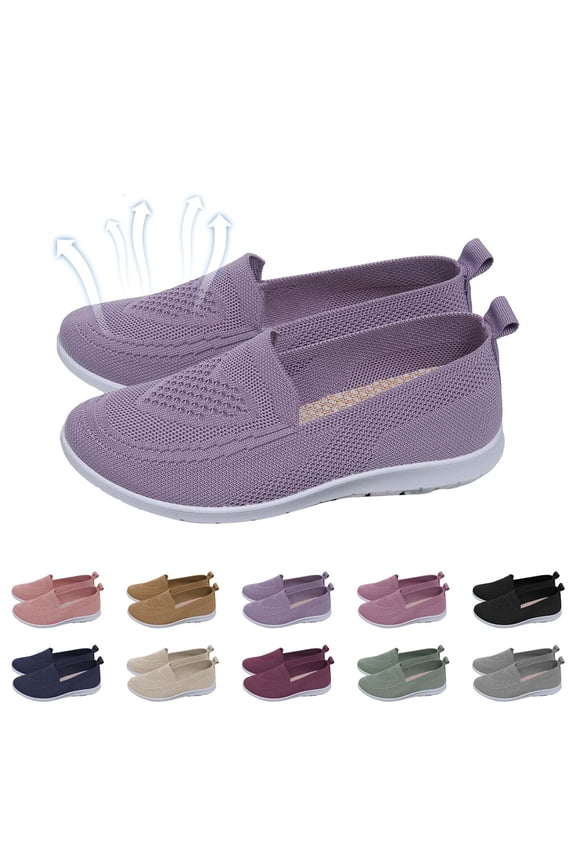 Orthopedic Slip on Walking Shoes for Women Comfortable Embroidered Arch Support Wide Width Work Sneakers Nurse Shoes for Women Beige Royal Blue