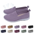 thumbnail image 1 of Domzle Orthopedic Slip on Walking Shoes for Women Comfortable Embroidered Arch Support Wide Width Work Sneakers Nurse Shoes for Women Beige Gray, 1 of 5