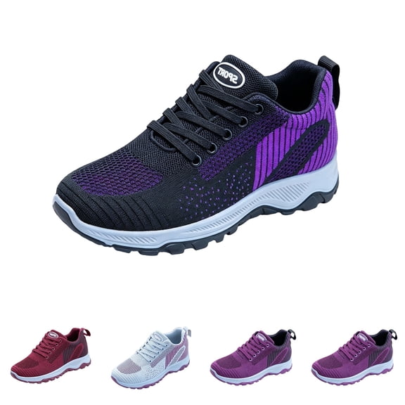 Domzle Orthopedic Women's Walking Shoes Slip On Comfortable Rebound Running Tennis Shoes Lightweight Breathable Non Slip Casual Athletic Fashion Sneakers Black
