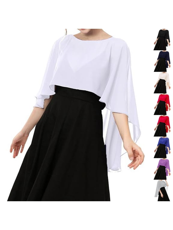 Shawls and Wraps for Evening Dress Sheer Cape Capelets for Women Lightweight Classy Capelets for Women,Formal Neck Sheer Shawls for Evening Dresses White