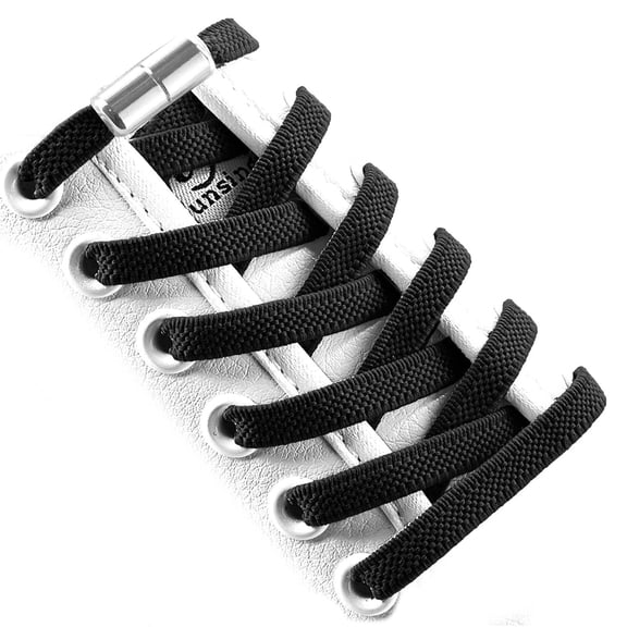 Domzle Shoelaces for Sneakers 1 Pair Athletic Shoelace Flat Shoe Laces for Kids and Adults 27 Soild Colors in 24"-79" Black