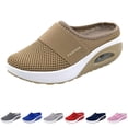 thumbnail image 1 of Domzle Shoes for Women Orthopedic Slip-On Walking Shoes with Cushion Comfort Slip On Shoes with Arch Support Breathable Knit Upper Casual Walking Shoes Khaki, 1 of 4