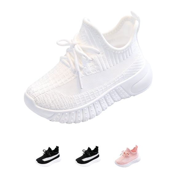 Domzle Shoes for Boys and Girls Walking Sock Shoes Infant Sneakers Boy Girl Tennis Shoe Brethable White