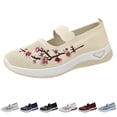 thumbnail image 1 of Domzle Shoes for Women Breathable Wide Width Walking Shoes Casual Soft Walking Sneaker Non Slip Arch Support Slip on Shoes Beige 6.5, 1 of 6
