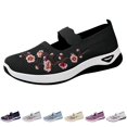 thumbnail image 1 of Domzle Shoes for Women Breathable Wide Width Walking Shoes Casual Soft Walking Sneaker Non Slip Arch Support Slip on Shoes Black 8, 1 of 9