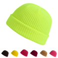 thumbnail image 1 of Domzle Short Fisherman Beanie for Men Women Warm Winter Hats Knit Cuffed Beanies Skull Cap Acrylic Watch Hat Green, 1 of 3
