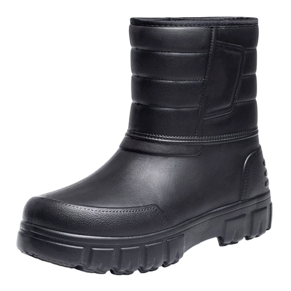 Domzle Slip On Mens Snow Boots Insulated Winter Boots for Men Waterproof, Medium or Wide Width Winter Shoes Warm Boots for Cold