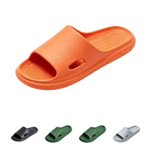 Domzle Slippers for Men Lightweight House Slides Shower Sandals Comfort Bathroom Shower Slipper Orange