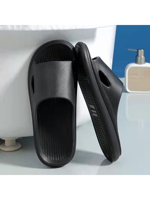 Slippers for Men - Non Slip Quick Drying Bathroom Slipper - Soft EVA Cloud Slides with Arch Support for Gym, Dorm, Pool & Indoor