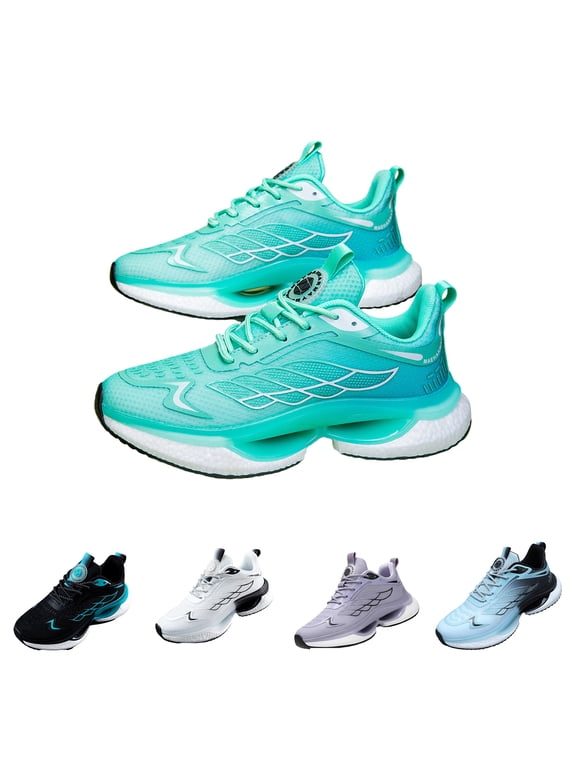 Sneakers for Men Women Lightweight Breathable Mesh Orthopedic Running Sneakers Cloud Cushion Non-Slip Sole Sport Shoes Wide Toe Box, Enhanced Comfort Green