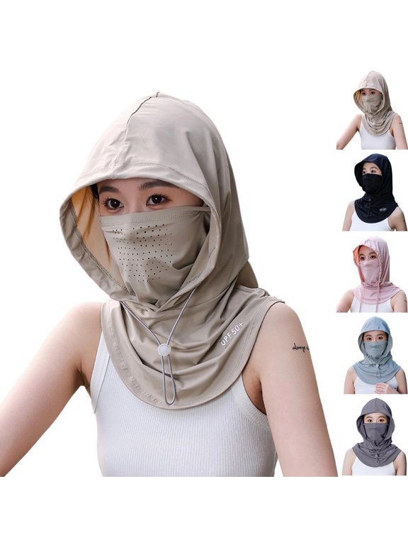 Sun UV Protection Full Breathable Face Mask with Neck Guard Cycling Fishing Travel Outdoor Khaki