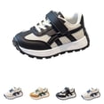 thumbnail image 1 of Domzle Toddler Shoes Boys Girls | Wide Toe Box, Easy Slip-On,Barefoot-feel Fexible Sole Wipe-Clean Faux Leather or Breathable Mesh. Black, 1 of 7