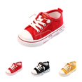 thumbnail image 1 of Domzle Toddler Sneakers Boys Girls Red Sneakers Little Kids Canvas red-Black-White Shoes with Soft Sole Breathable Walking Shoes Unisex Child Causal Running Shoes, 1 of 5