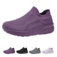thumbnail image 1 of Domzle Unisex Walking Shoes Lightweight Breathe Mesh Running Shoes Slip On Fashion Tennis Sneakers Comfort Gym Workout Gray, 1 of 5