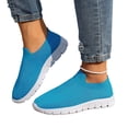 thumbnail image 1 of Domzle Walking Shoes Women Slip on Sneakers Non Slip Work Arch Support Tennis Plantar Fasciitis Orthopedic Breathable Mesh Comfortable Ladies Nursing Blue 42, 1 of 8