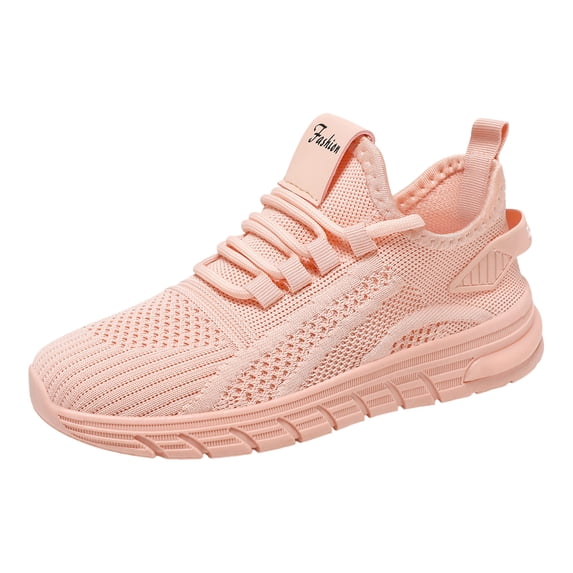 Domzle Walking Shoes for Men Women Tennis Running Non Slip Work Shoes Ultralight Slip on Workout Gym Sports Sneakers Unisex Pink