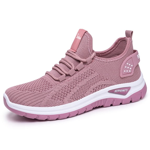 Domzle Wide Toe Box Shoes Women Non-Slip Ultra Light Running Sneakers Extra Wide Feet Arch Support Walking Shoes Tennis Breathable Gym Workouts Light pink