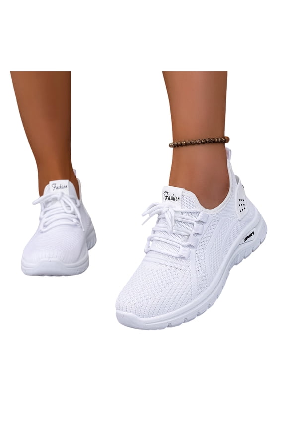 Wide Toe Box Shoes Women Non-Slip Ultra Light Running Sneakers Extra Wide Feet Arch Support Walking Shoes Tennis Diabetes Breathable Gym Workouts 6-12 White