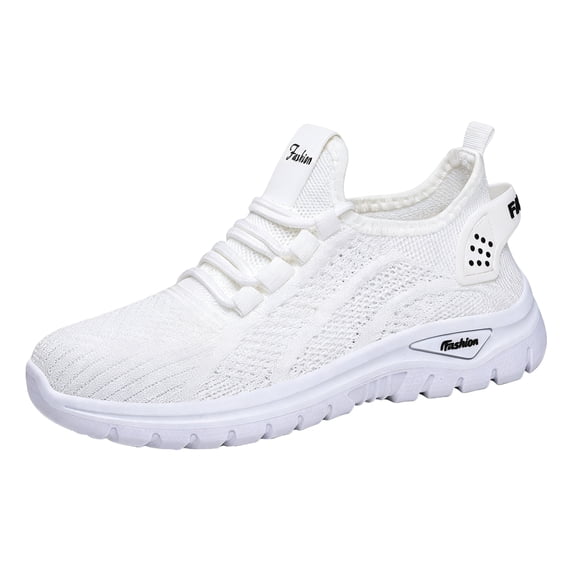Domzle Wide Toe Box Shoes for Women 2026 Slip on Sneakers with Arch Support Extra Wide Width Comfort Walking Shoes Tennis Gym Shoes White 37