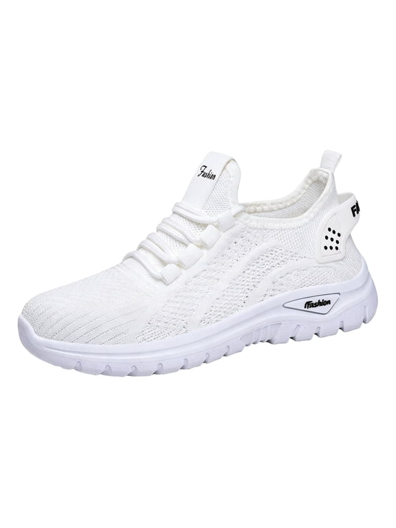Wide Toe Box Shoes for Women 2026 Slip on Sneakers with Arch Support Extra Wide Width Comfort Walking Shoes Tennis Gym Shoes White 42